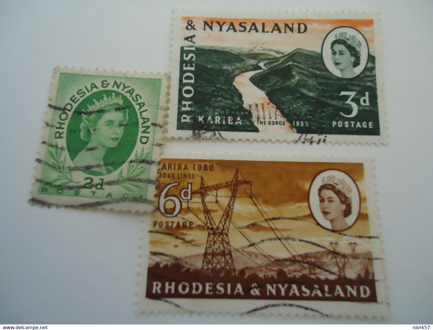 RHODESIA NYASALAND USED STAMPS 3 LOT - Rhodesia & Nyasaland (1954-1963)