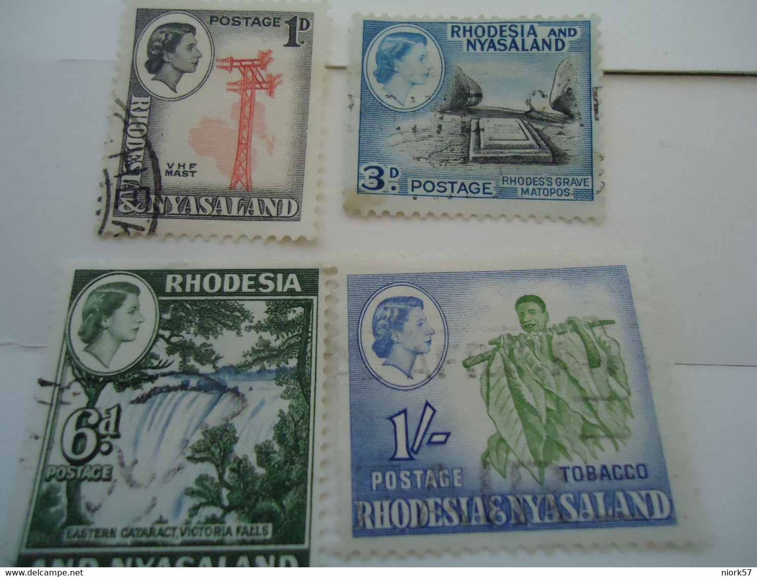 RHODESIA NYASALAND USED STAMPS 4 LOT - Rhodesia & Nyasaland (1954-1963)