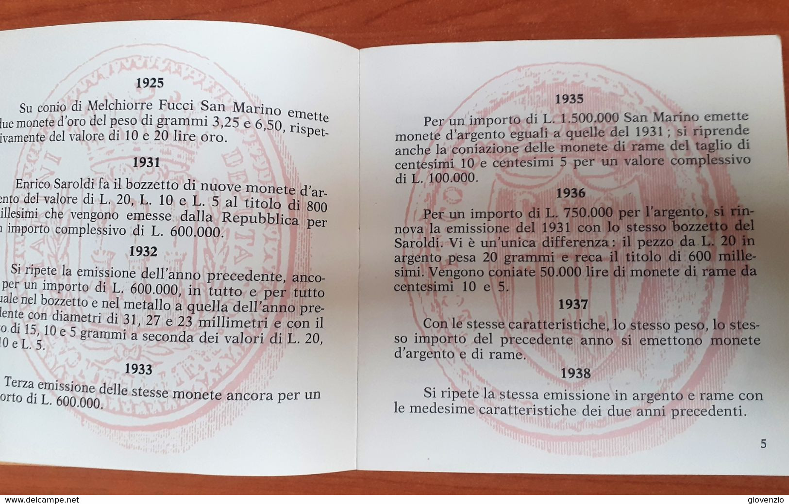 SAN MARINO 1972 MONETE LIBRETTO DEDICATO CON SERIE ANNULLATA - Autres & Non Classés