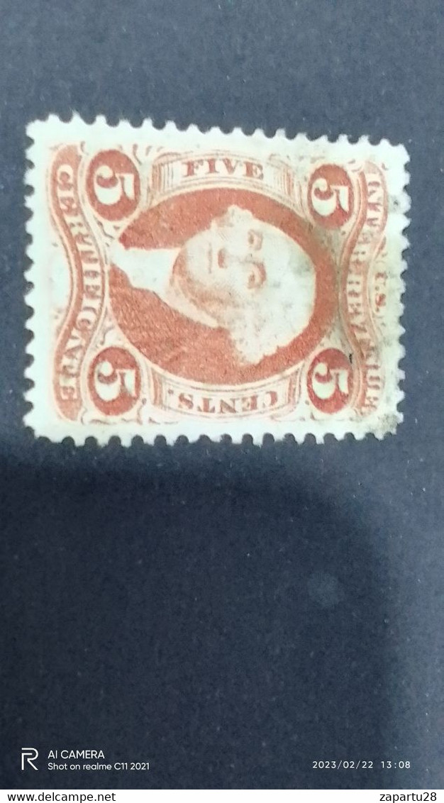 USA-1865-75  5C-   FİSCAL DAMGALI - Andere & Zonder Classificatie