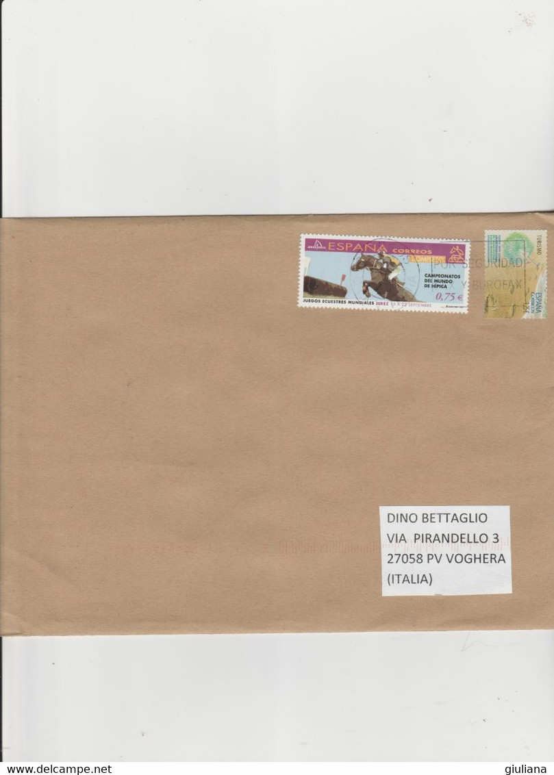 Spagna 2023 - Busta X L'Italia Affrancata Con 2 Stamps - Brieven En Documenten