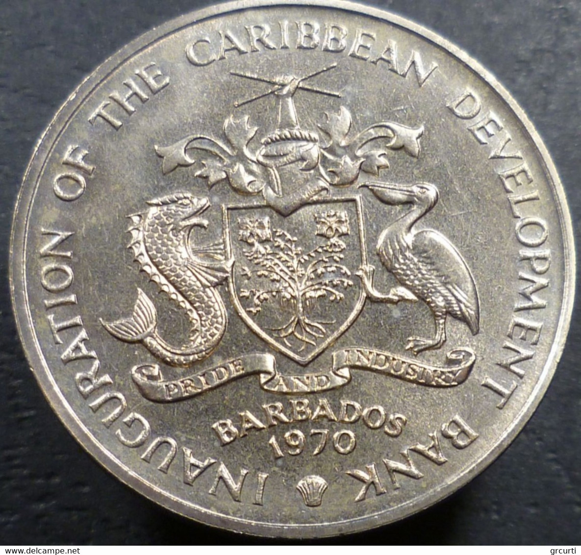 Barbados - 4 Dollars 1970 - Inaugurazione Banca Caraibica Per Lo Sviluppo - F.A.O. - KM# A9 - Barbados