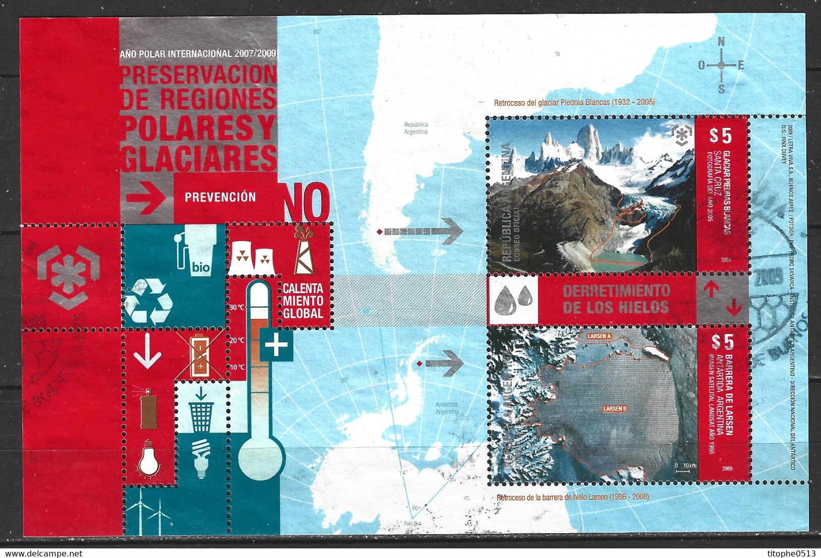 ARGENTINE. BF Oblitéré De 2009. Préservation Des Régions Polaires. - Preserve The Polar Regions And Glaciers