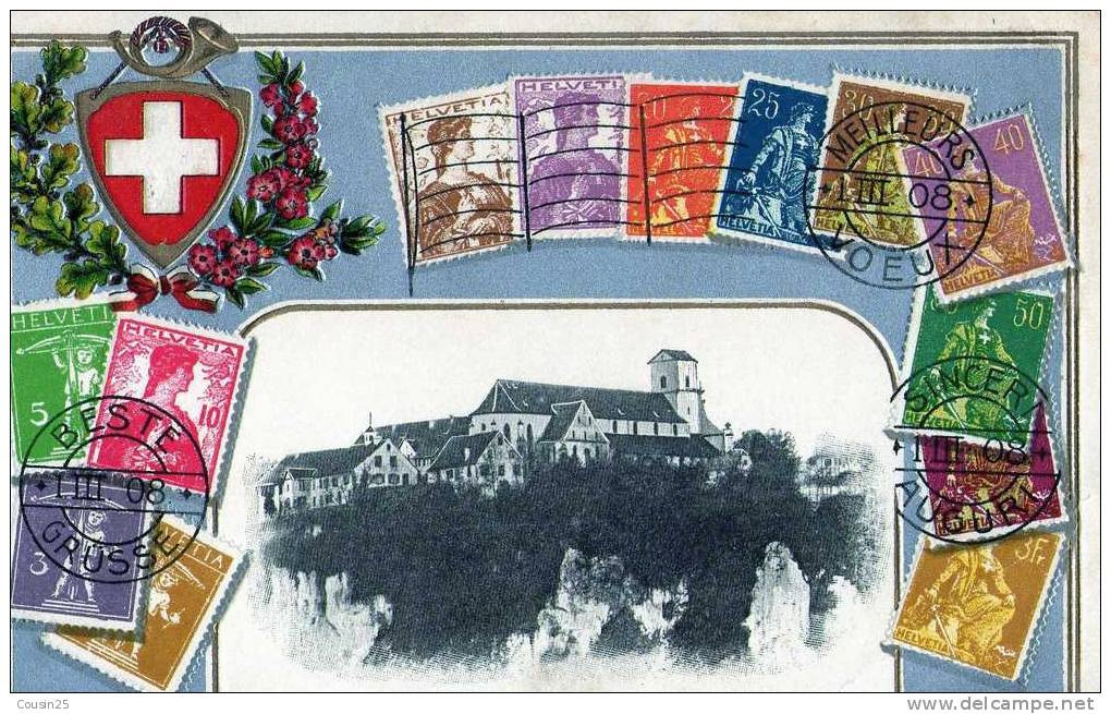 SUISSE - MARIASTEIN - Belle Carte Ornée De Timbres Et De L'écusson Suisse : Edit : U. Tschuy - Metzerlen-Mariastein