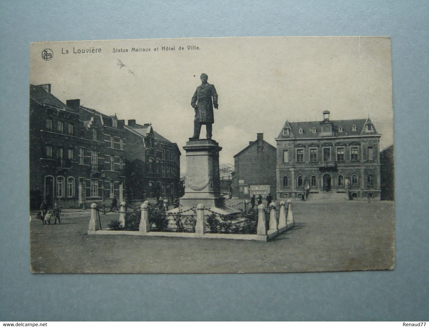 La Louvière - Statue Mairaux Et Hôtel De Ville - La Louvière