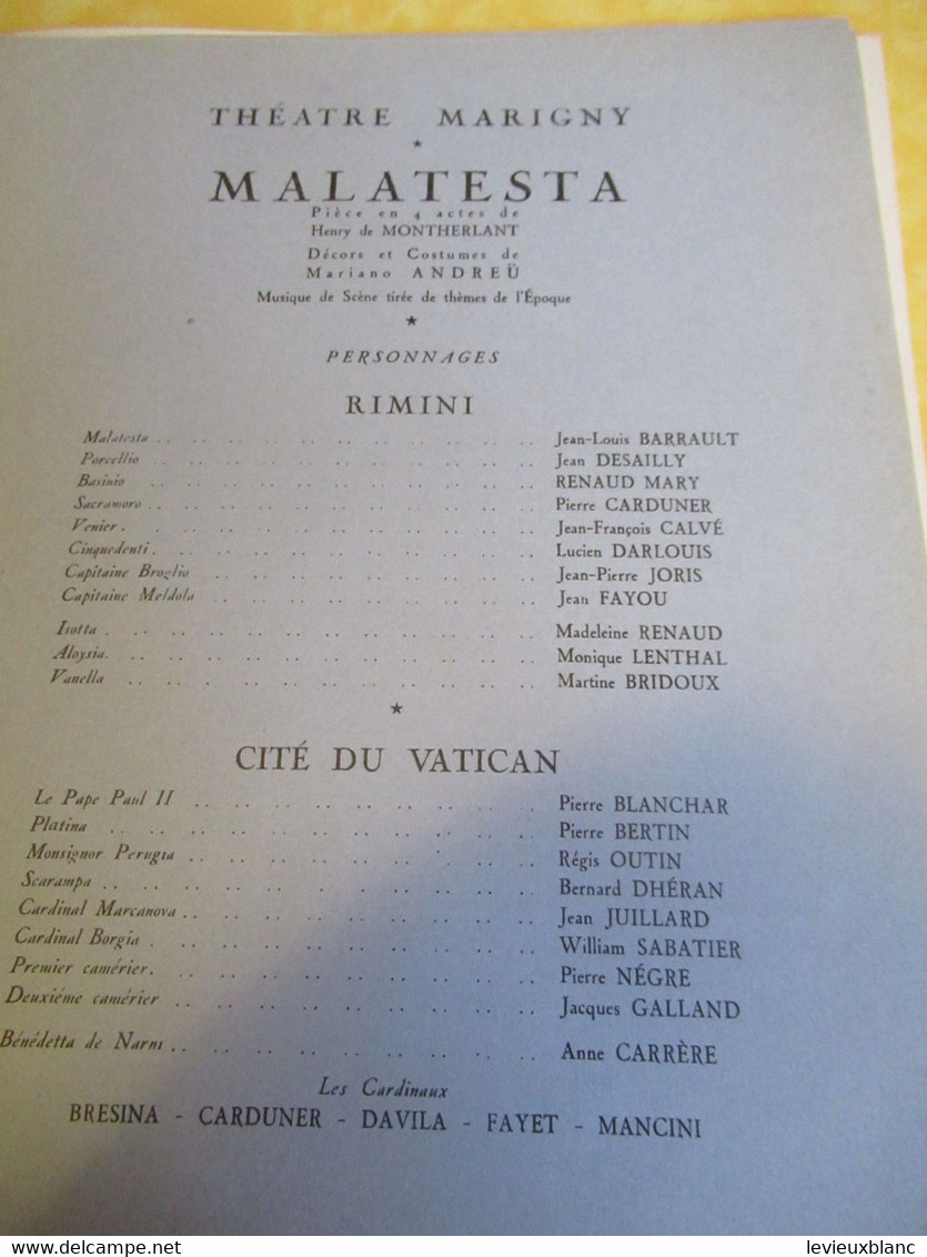 Programme ancien de LUXE /Théâtre MARIGNY/ La Répétition ou l'Amour puni / Jean ANOUILH/Janvier 1951 PROG351