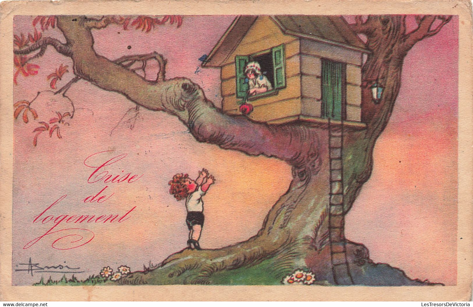 Illustrateur - Busi - Crise De Logement - Edit. Degami - Colorisé - Enfant - Oblitéré 1924 - Carte Postale Ancienne - Busi, Adolfo