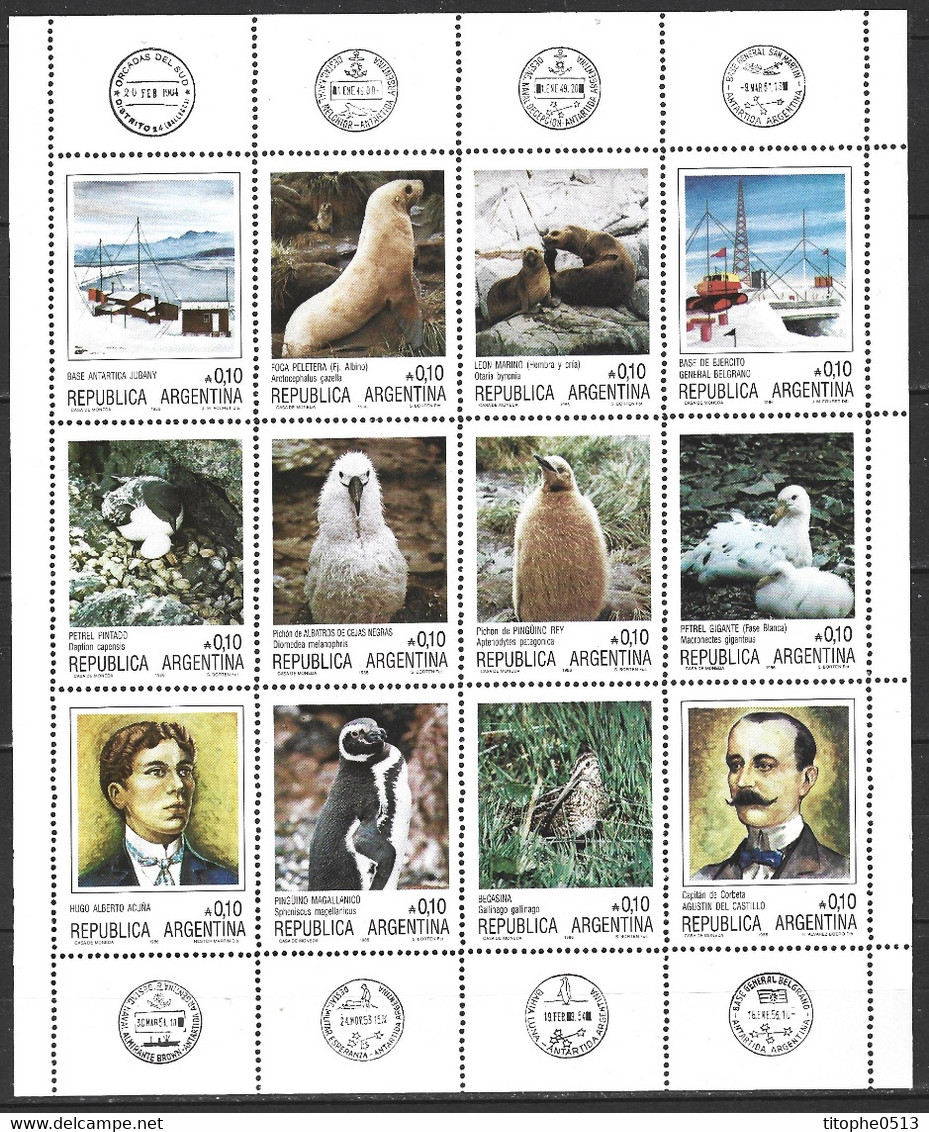 ARGENTINE. N°1522-33 De 1986. Bases Antarctiques Argentines & Faune Du Sud Du Pays. - Sonstige & Ohne Zuordnung