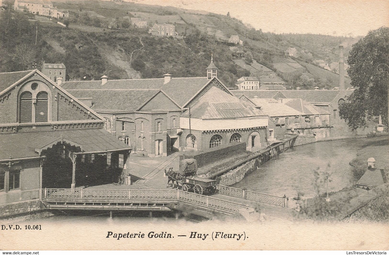 Belgique - Huy - Papeterie Godin - Huy - Fleury - Rivière - Attelage - Pont - Carte Postale Ancienne - Hoei