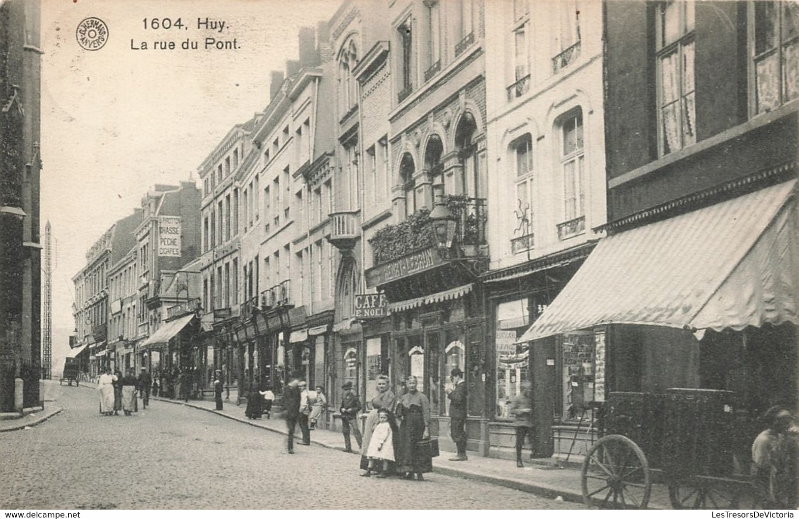 Belgique - Huy - La Rue Du Pont - Café E. Noël - Edit. G.Hermans - Animé - Henry Lebrun  - Carte Postale Ancienne - Huy