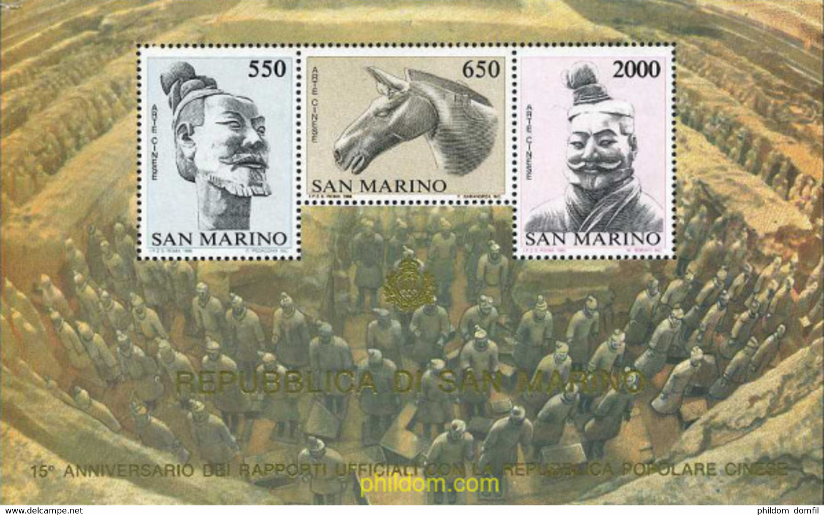 54724 MNH SAN MARINO 1986 15 ANIVERSARIO DE LAS RELACIONES DIPLOMATICAS SAN MARINO-R.P.CHINA - Used Stamps