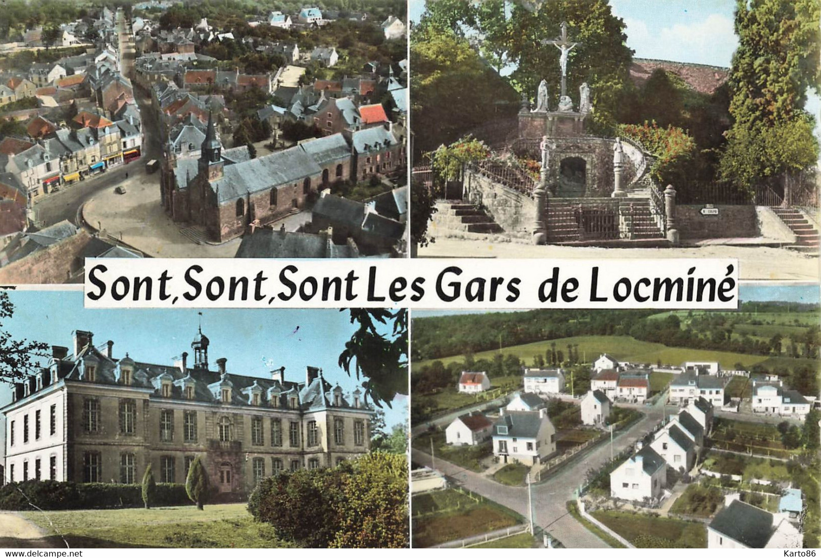 Locminé * Souvenir Du Village 4 Vues ! * Sont , Sont , Sont Les Gars De Locminé ! - Locmine