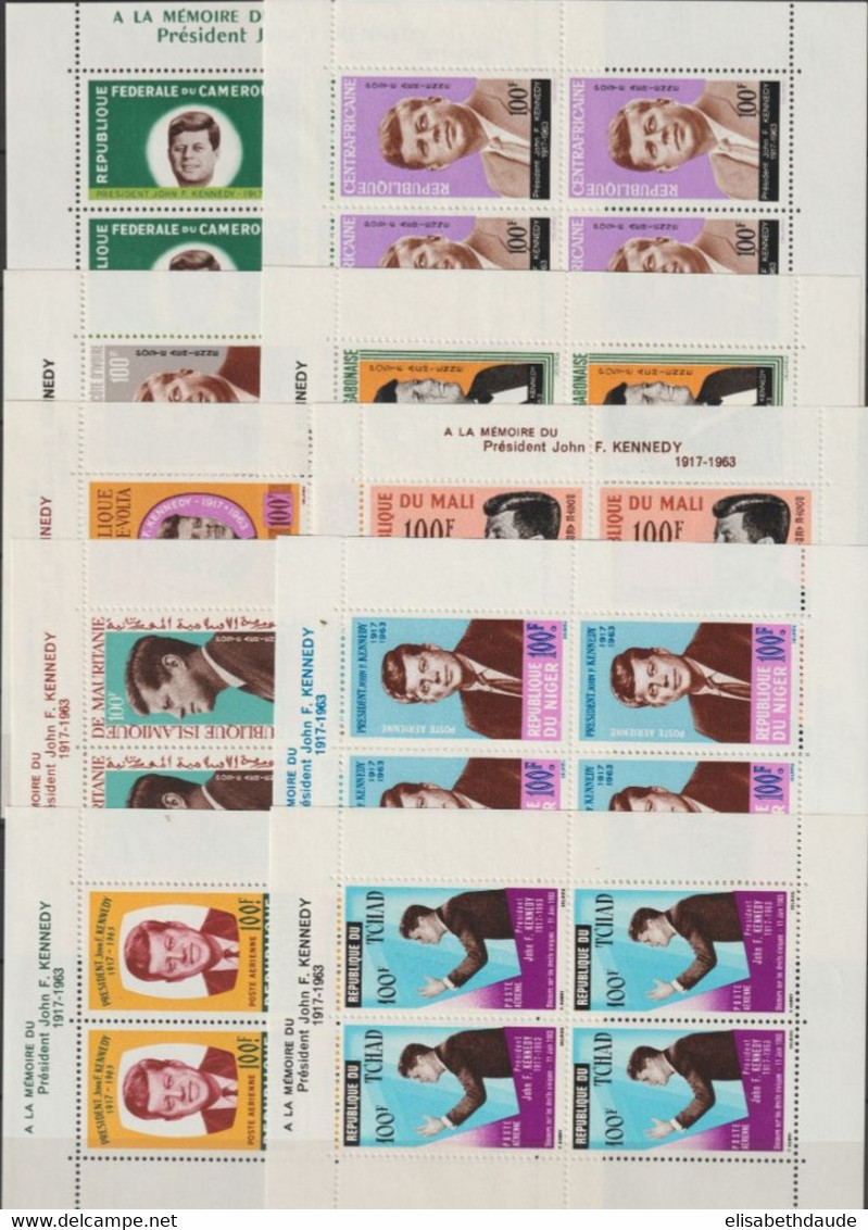 SERIE EXPRESSION FRANCAISE - 1964 - SERIE BLOCS KENNEDY COMPLETE ** MNH - 10 BLOCS - COTE YVERT = 105.5 EUR. - Ohne Zuordnung