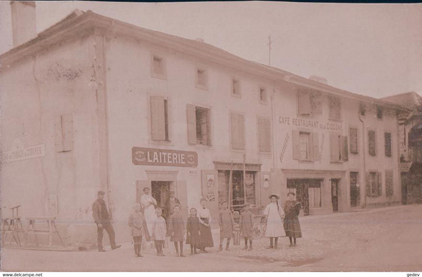Boudry NE ?, Café Restaurant De La Cigogne Et Laiterie, Photo Privée (18.3.1915) - Boudry