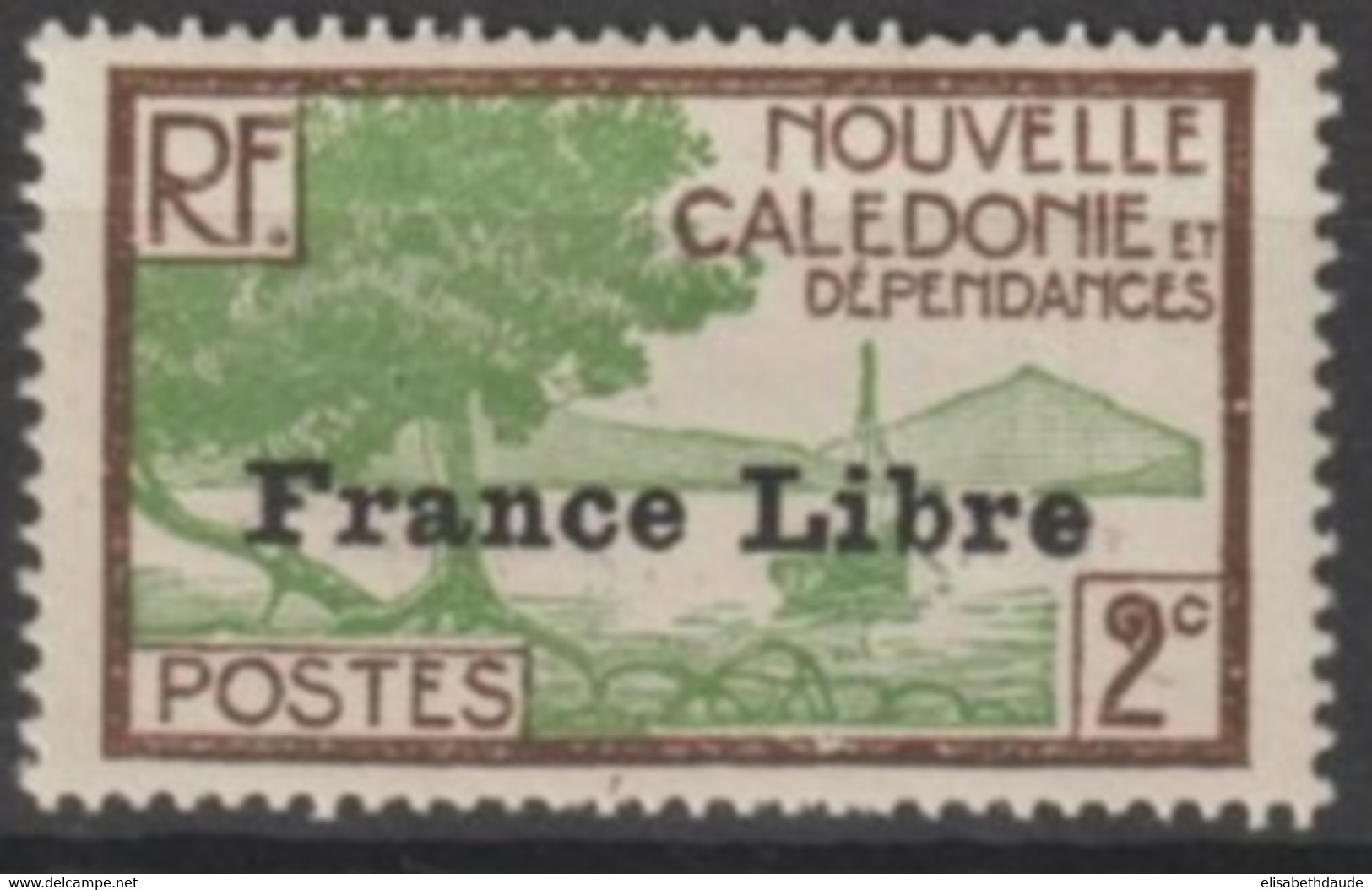 1941 - CALEDONIE FRANCE LIBRE - YVERT N°196 * MLH - COTE = 14 EUR - Ongebruikt