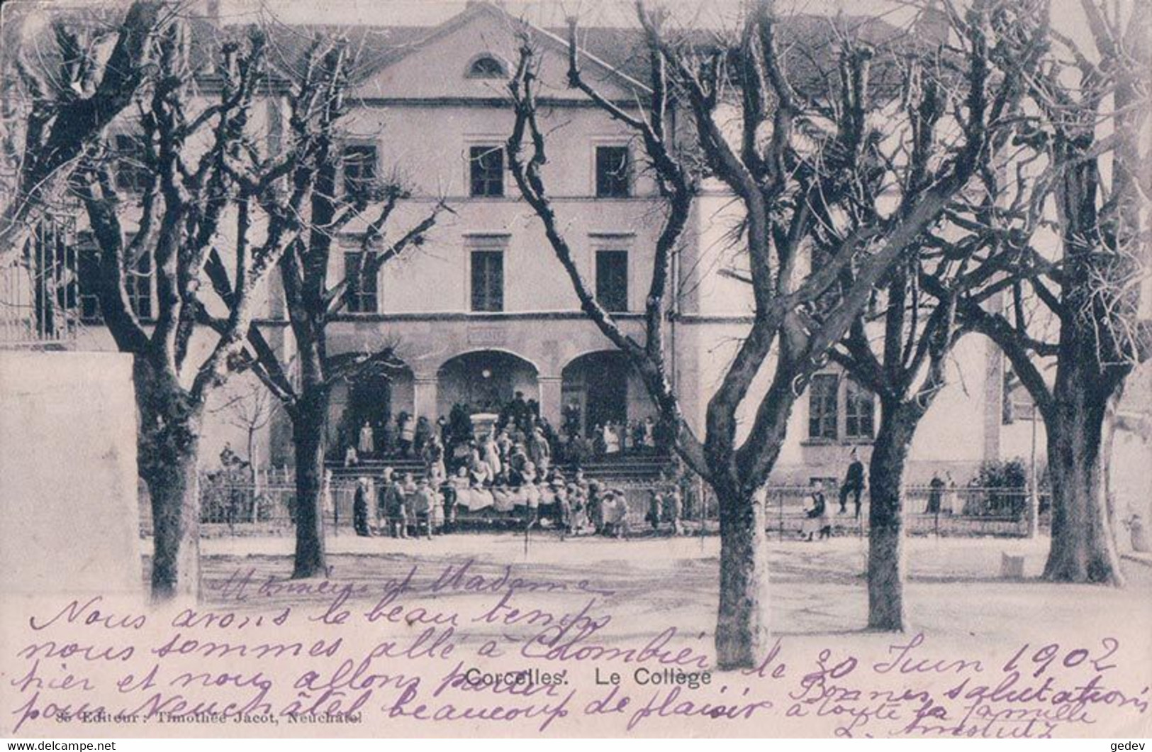 Corcelles NE, Le Collège (30.6.1902) - Corcelles