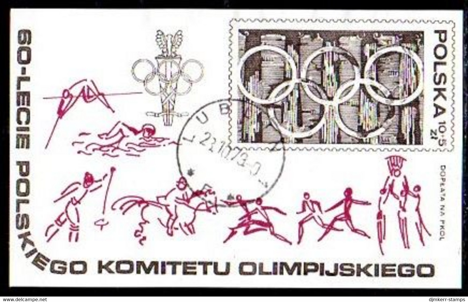 POLAND 1979 Polish Olympic Committee Block Used.  Michel Block 74 - Blokken & Velletjes
