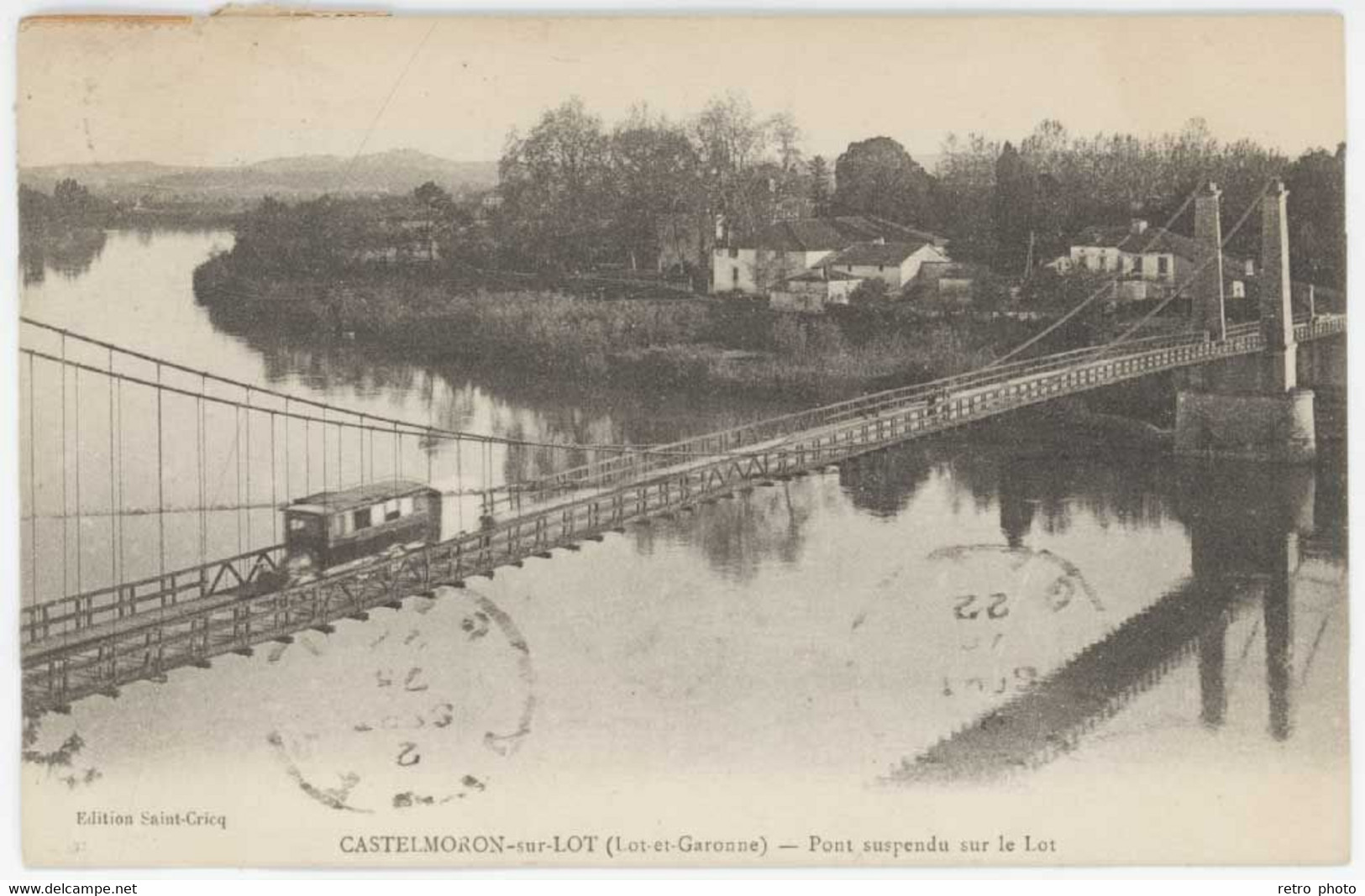 Cpa Lot Et Garonne - Castelmoron Sur Lot - Pont Suspendu ... - Castelmoron