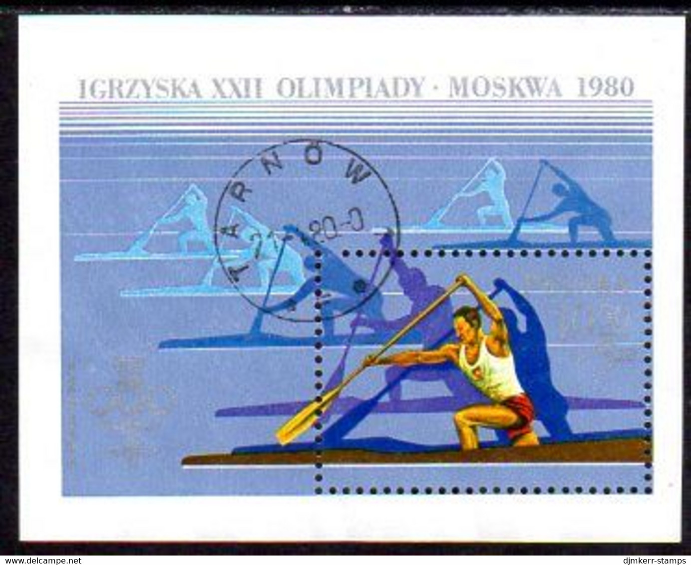 POLAND 1980 Winter Olympic Games Block  Used.  Michel Block 81 - Blocks & Sheetlets & Panes