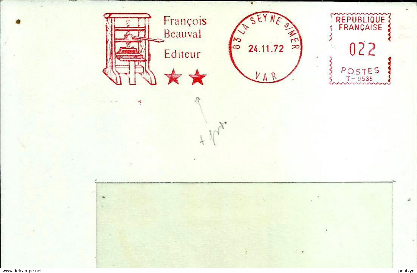 Lettre EMA Havas T  1972  Francois Beauval Editeur Presse Papier Outil 83 La Seyne S / Mer A87/49 - Autres & Non Classés