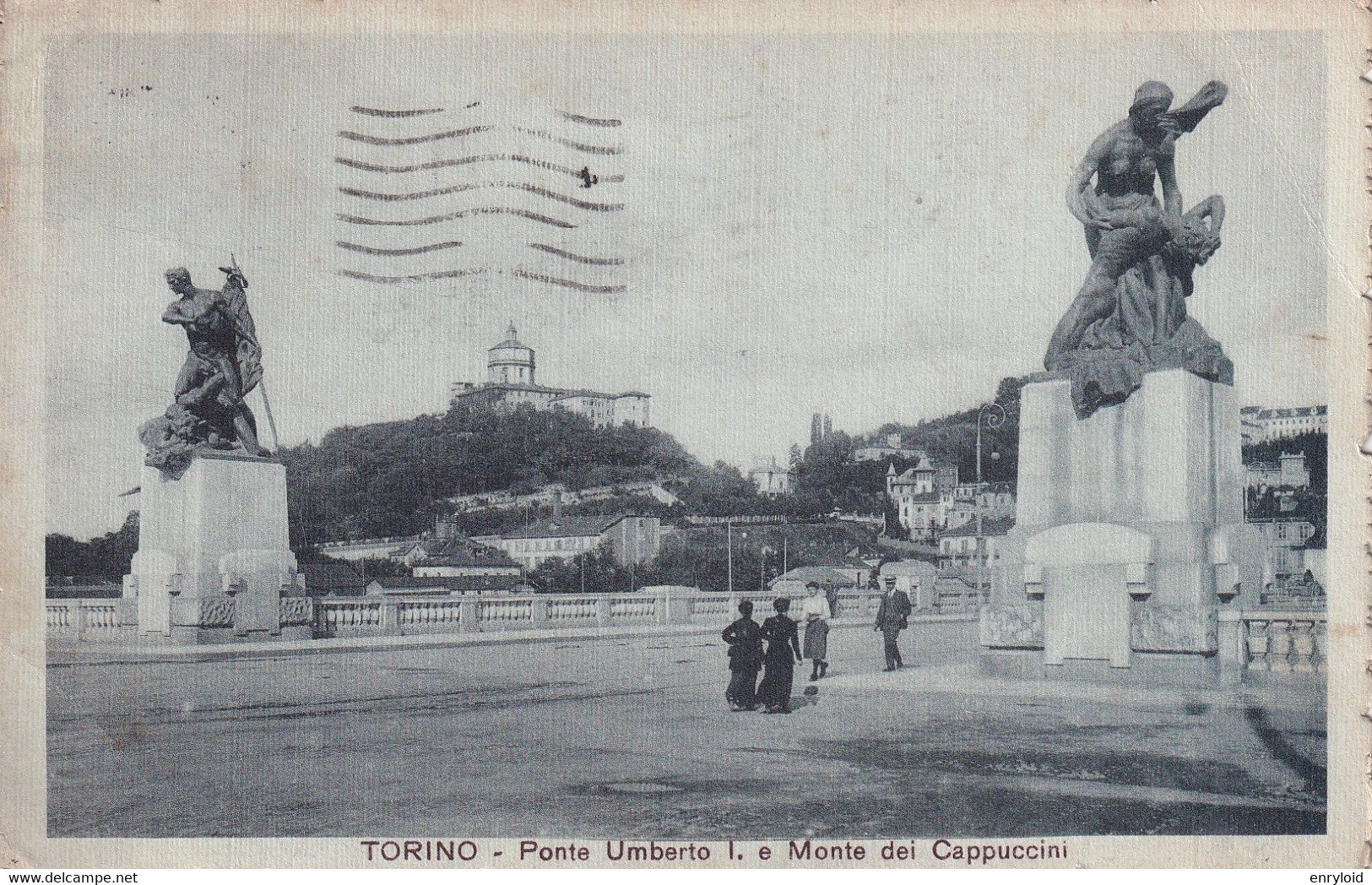 Torino Ponte Umberto I E Monte Dei Cappuccini 1918 - Bruggen