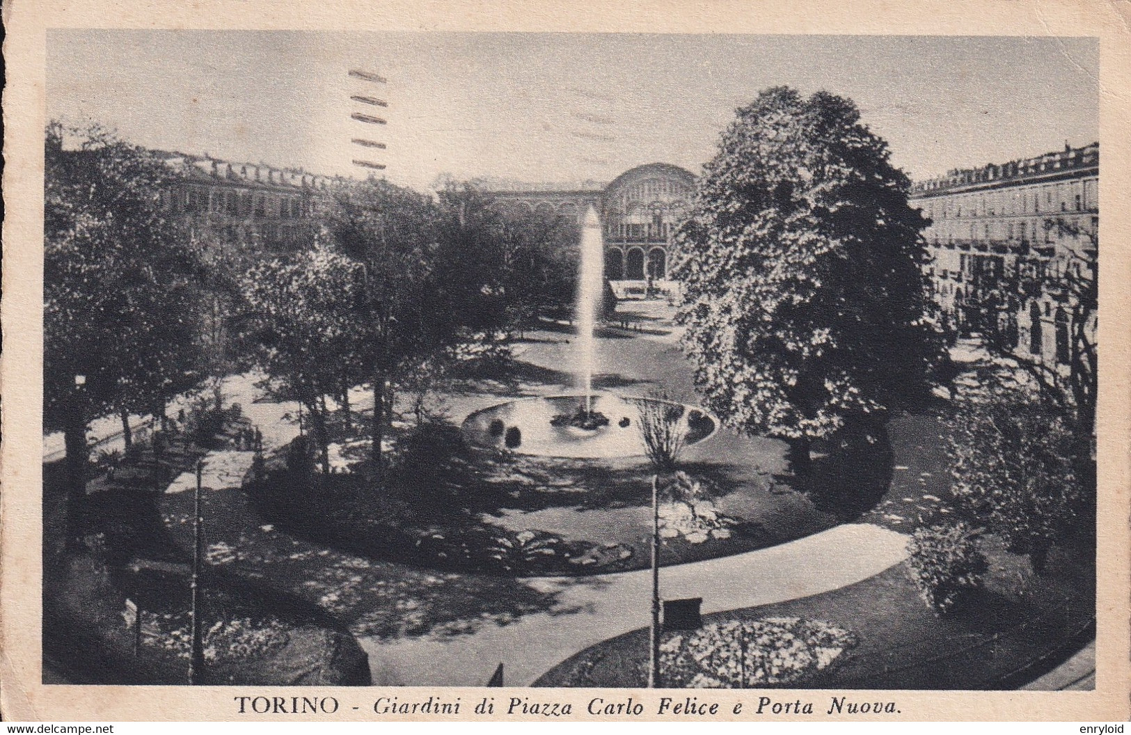 Torino Giardini Di Piazza Carlo Felice E Porta Nuova 1935 - Parcs & Jardins