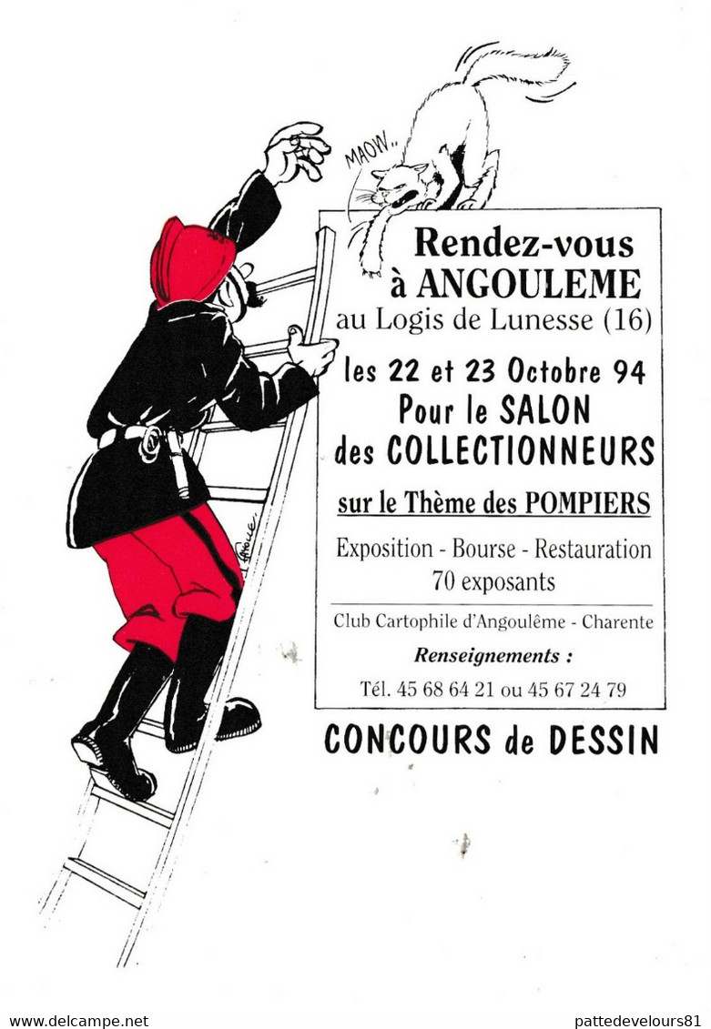 CPM Bourse Salon 1994 (16) ANGOULEME Pompiers Firefighter Feuerwehrmann Pompiere Brandweerman Illustrateur - Bourses & Salons De Collections