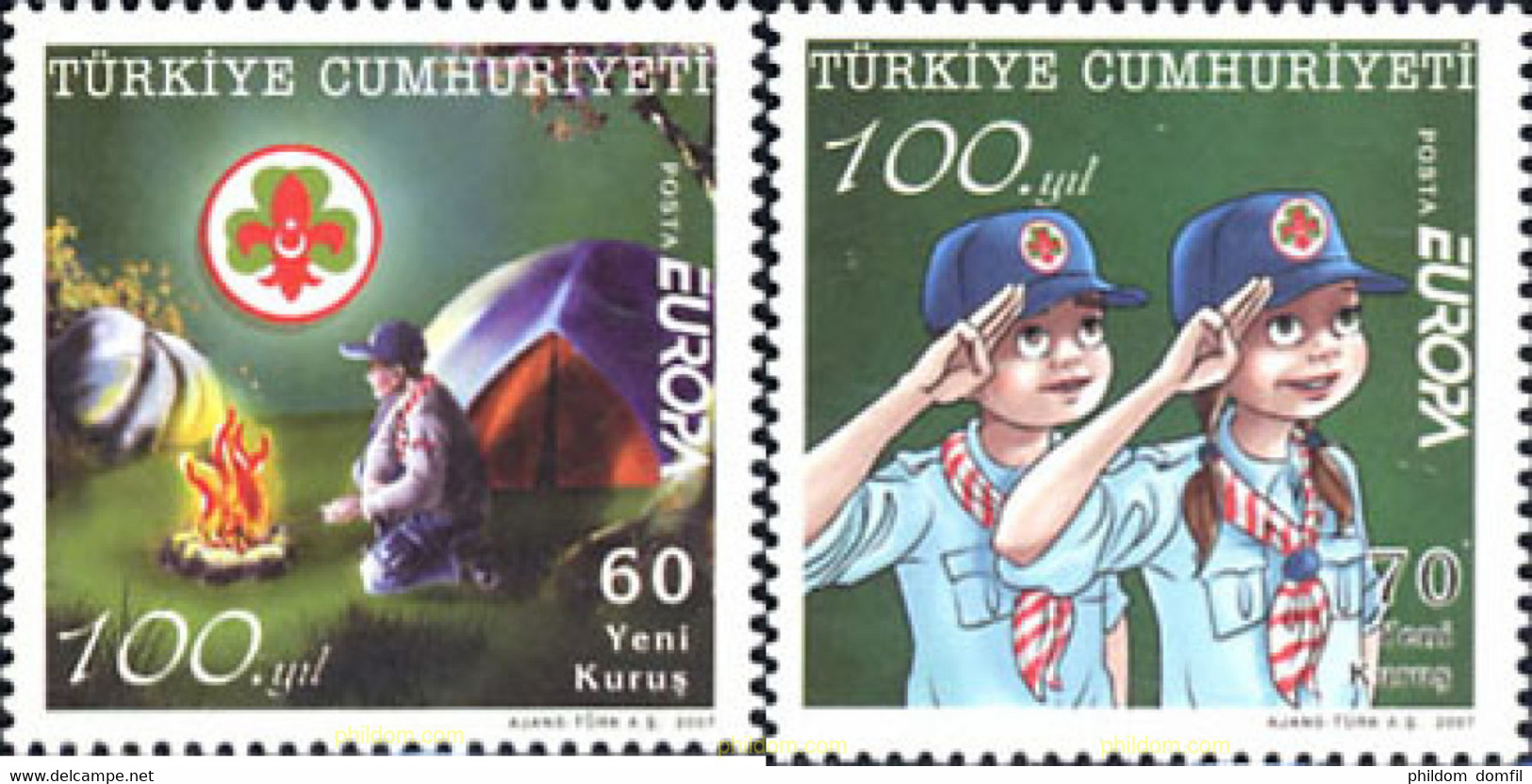 210819 MNH TURQUIA 2007 EUROPA CEPT. 100 AÑOS DE ESCULTISMO - Collections, Lots & Séries