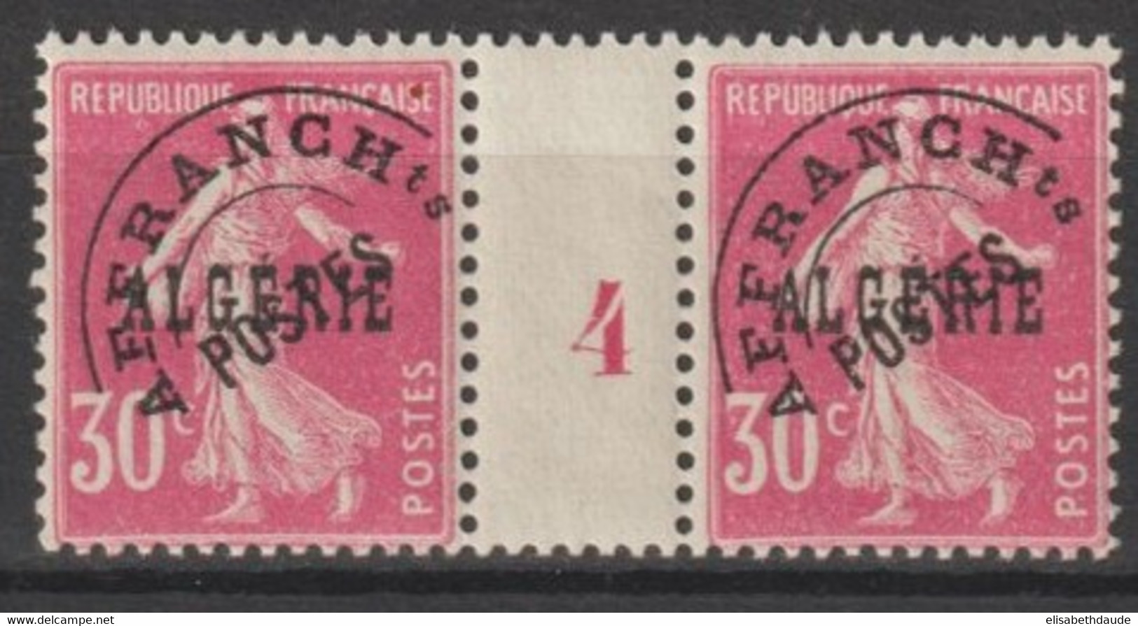 TYPE SEMEUSE PREOBLITERE - MILLESIME ALGERIE 1924 - YVERT N°6 ** MNH - COTE = 80 EUR - Ongebruikt