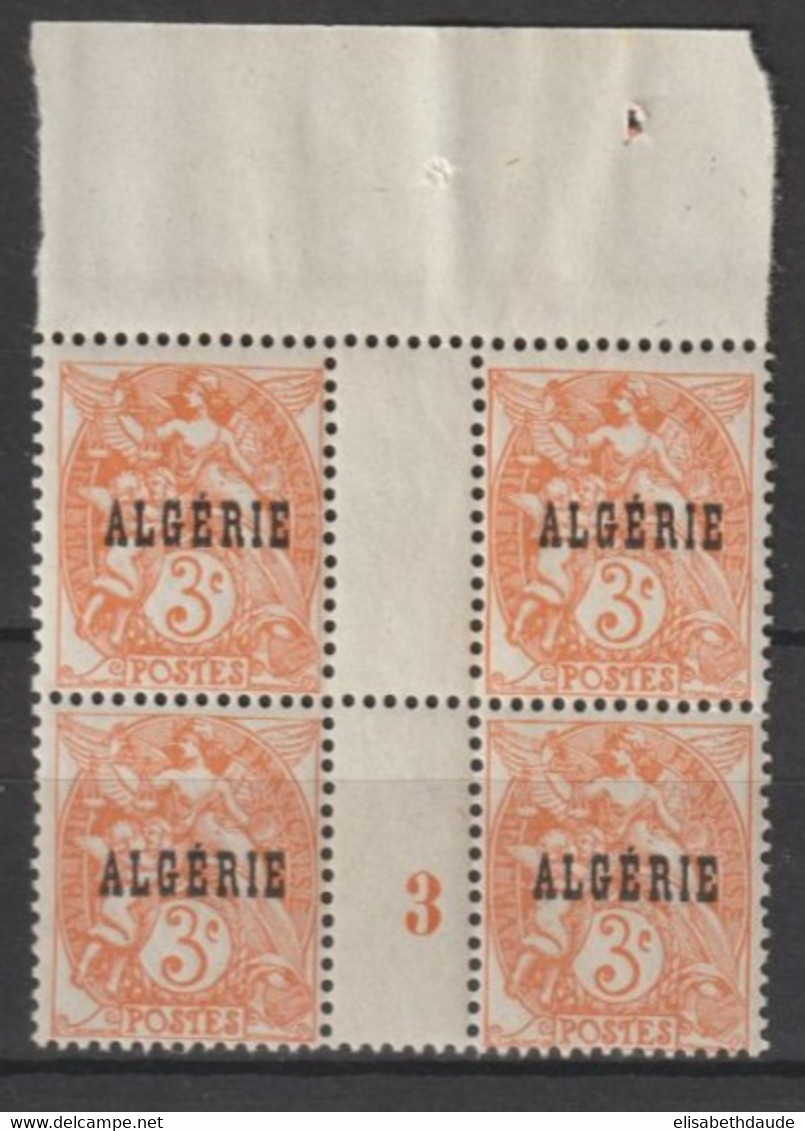 TYPE BLANC - MILLESIME ALGERIE 1923 BLOC De 4 ! - YVERT N°4 ** MNH - - Neufs