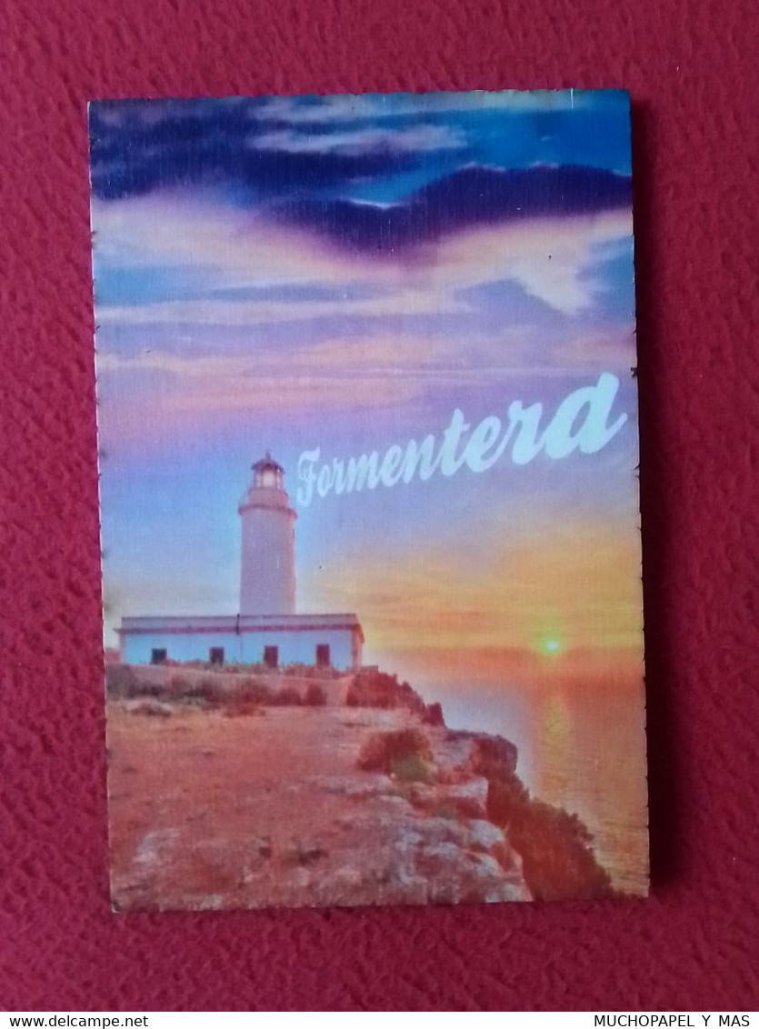 POSTAL DE MADERA POST CARD MADE OF WOOD SPAIN FORMENTERA FARO PHARE LIGHTHOUSE, BALEARIC ISLANDS POSTKARTE CARTOLINA VER - Formentera