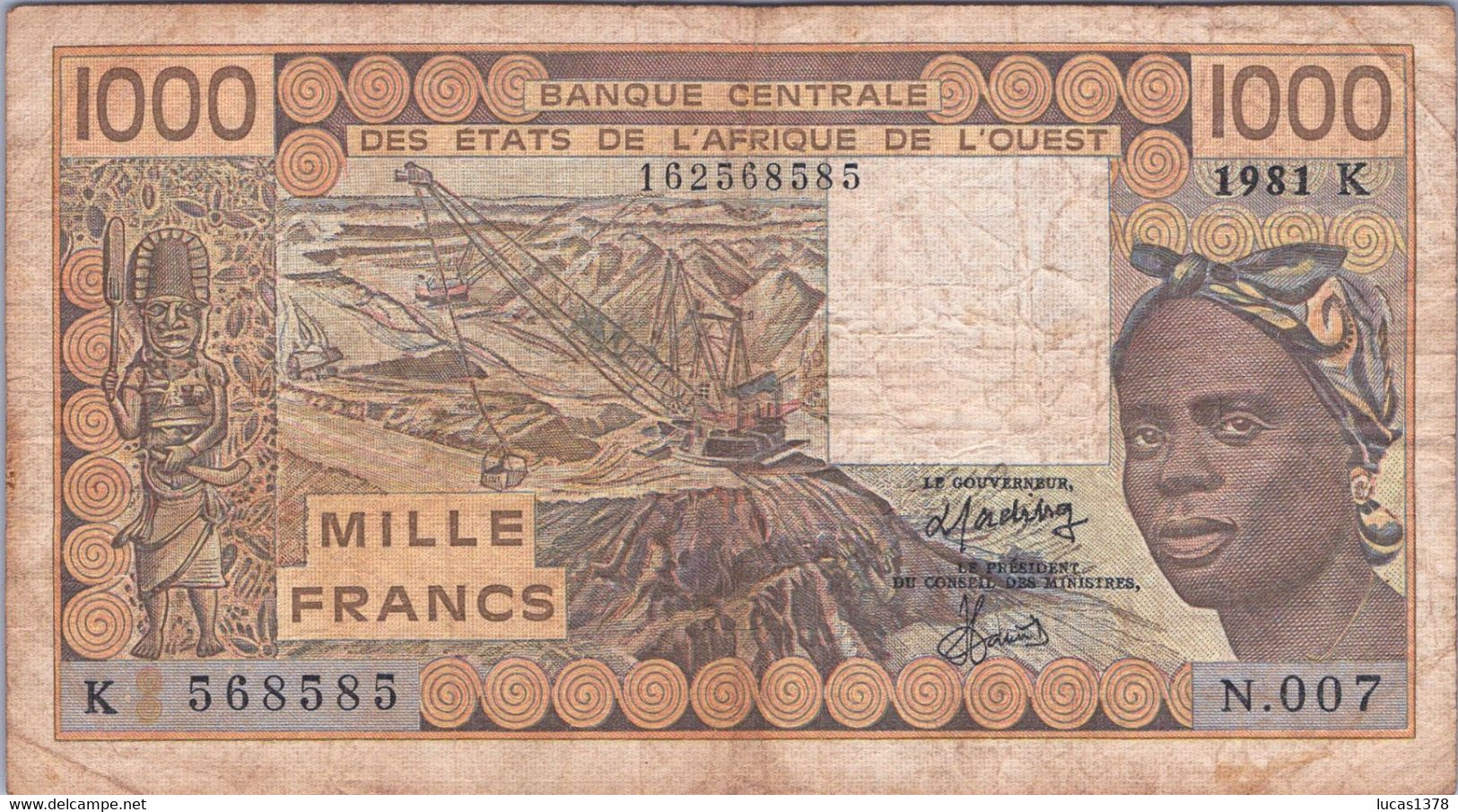 ETATS D'AFRIQUE OCCIDENTALE 1000 Francs 1981 / SENEGAL K - Senegal