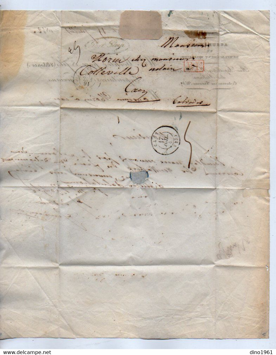 VP21.674 - 1842 - Lettre - Assurance Et Remplacement Militaire - Mrs BOCHLER Père & Fils à PARIS Pour Mr MORIN à CAEN - Banque & Assurance