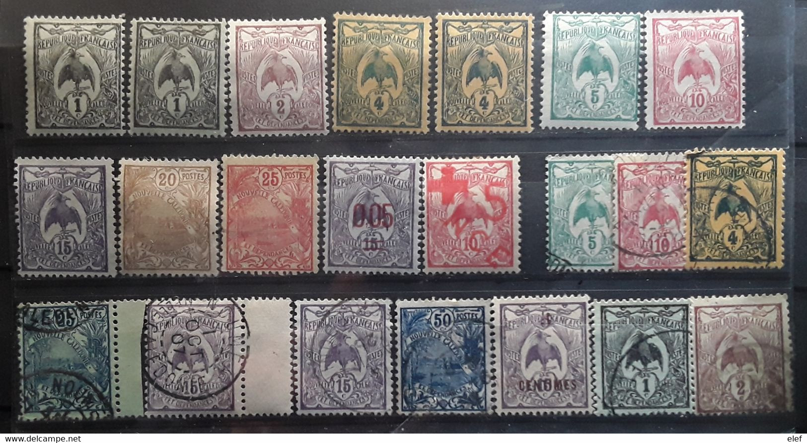 NOUVELLE CALÉDONIE 1905 - 1922 Type Cagou / Rade De Nouméa 22 Timbres Neufs / O Dont Surchargés,  TB - Sonstige & Ohne Zuordnung