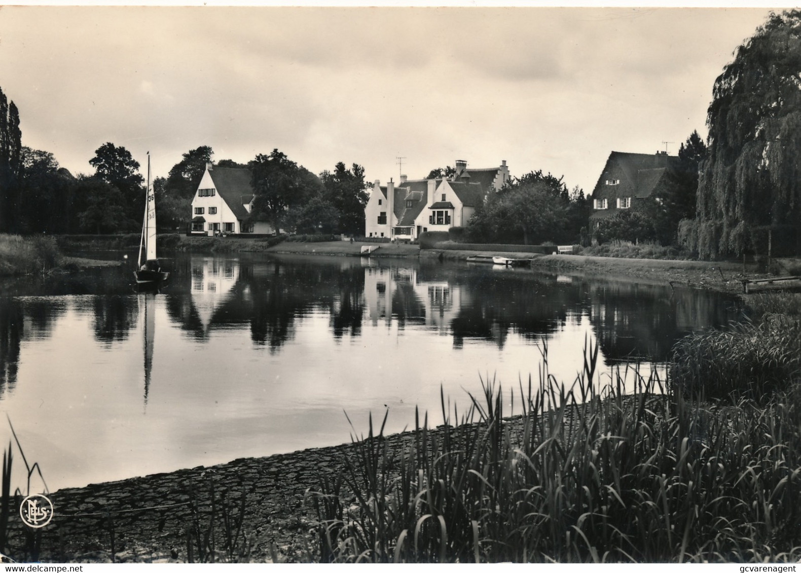 SINT MARTENS LATEM  -  LEIEBOCHT MET OUDE SINT BAAFS ABDIJHOEVE   FOTOKAART        2 SCANS - Sint-Martens-Latem