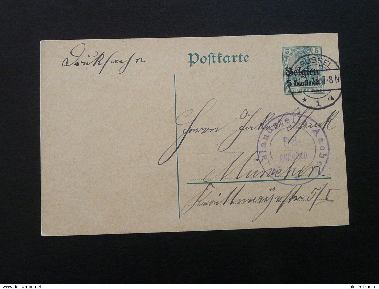 Entier Postal Stationery Occupation Allemande En Belgique 1915 - German Occupation