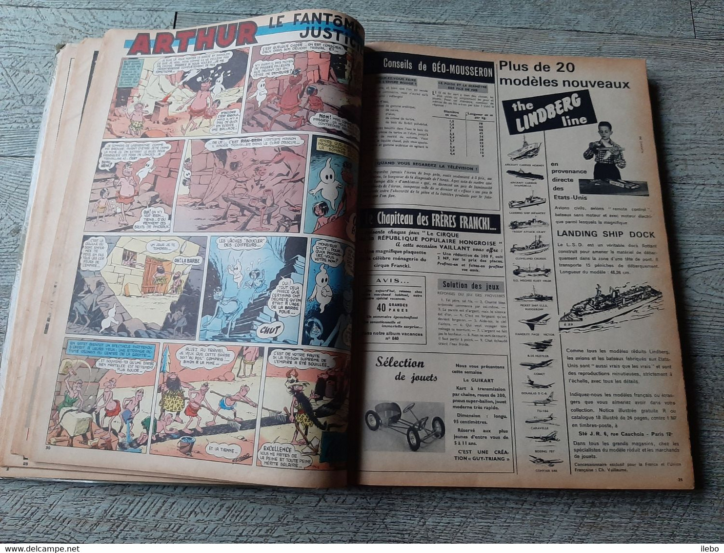 reliure éditeur N° 7 album vaillant 1961 du numéro 837 à 849 illustré jeunesse bande dessinée