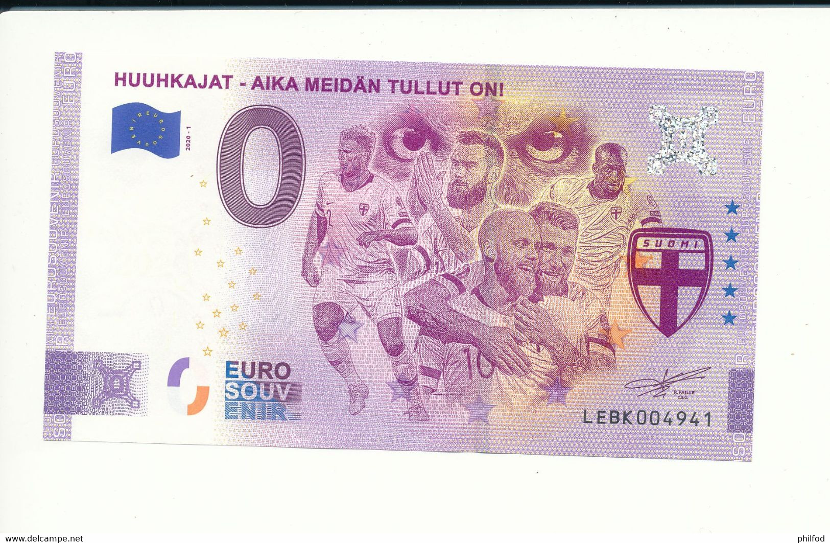 Billet Touristique 0 Euro - HUUHKAJAT - AIKA MEIDÄN TULLUT ON! - LEBK - 2020-1 - ANNIV - N° 4941 - Billet épuisé - Autres & Non Classés