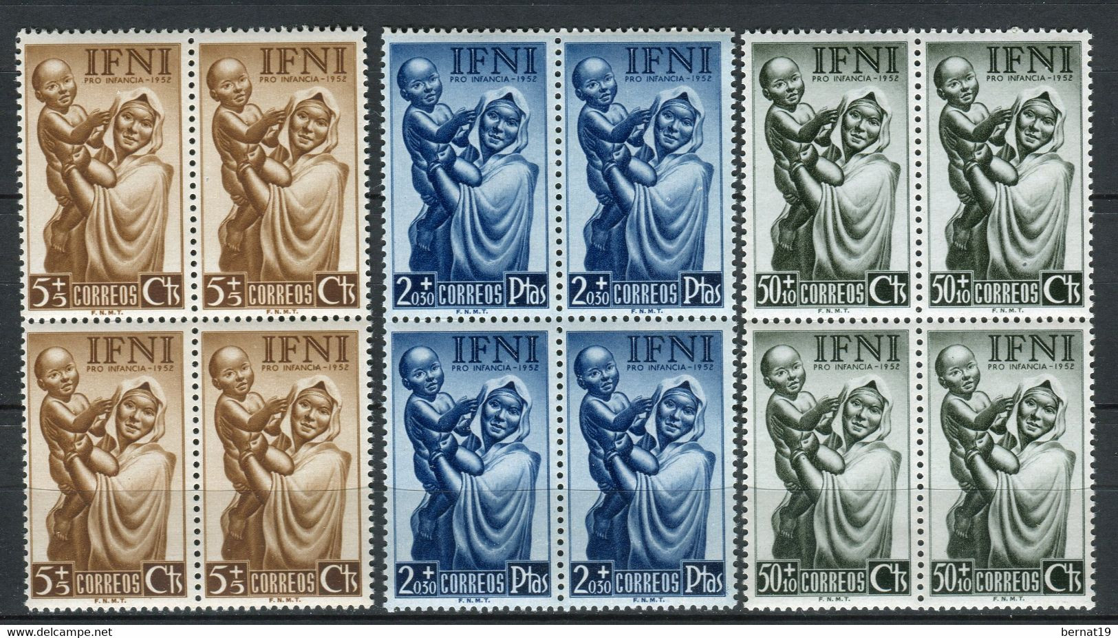 Ifni 1952. Edifil 79-81 X 4 ** MNH - Ifni