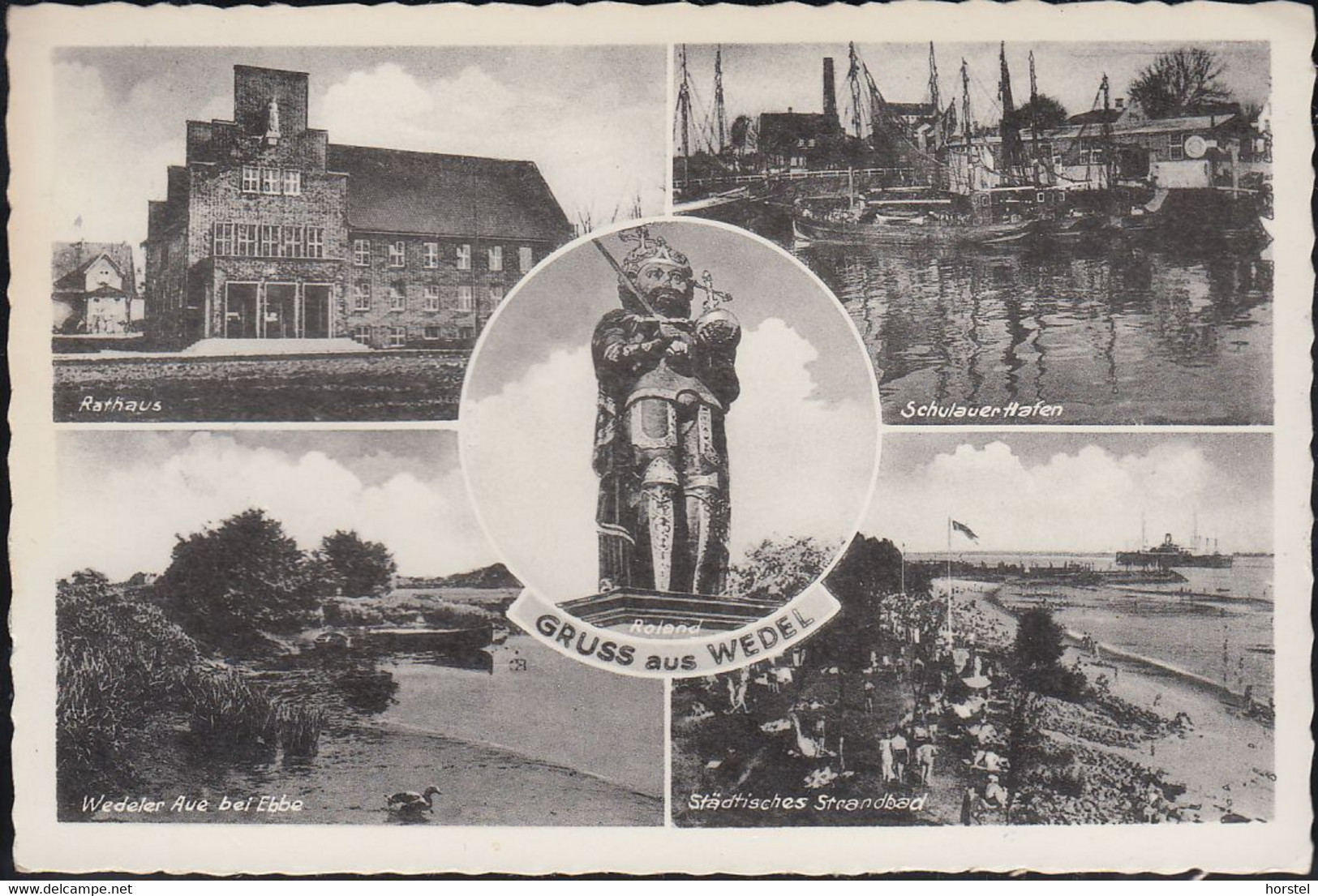 D-22880 Wedel - Alte Ansichten Um 1960 - Hafen - Rathaus - Strandbad - Stamp - Wedel