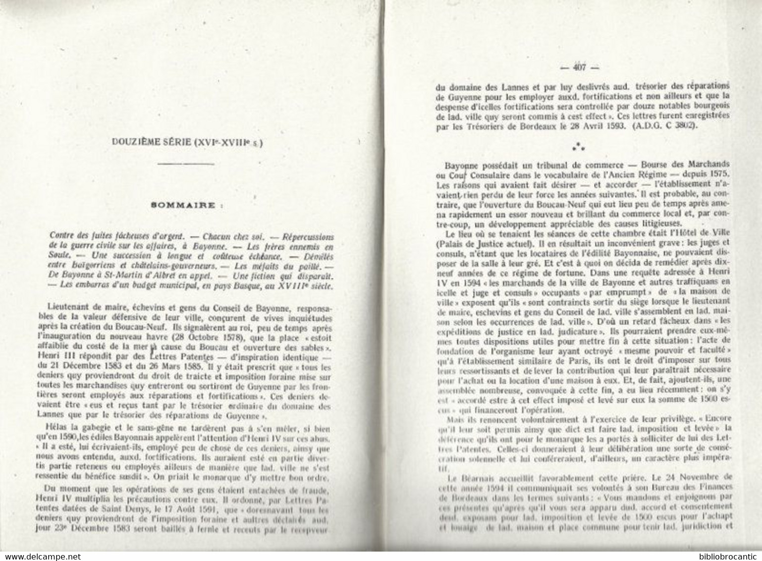 *A TRAVERS L'HISTOIRE ANECDOTIQUE de BAYONNE & PAYS VOISINS P/ABBE M.ETCHEVERRY /E. O. 1941