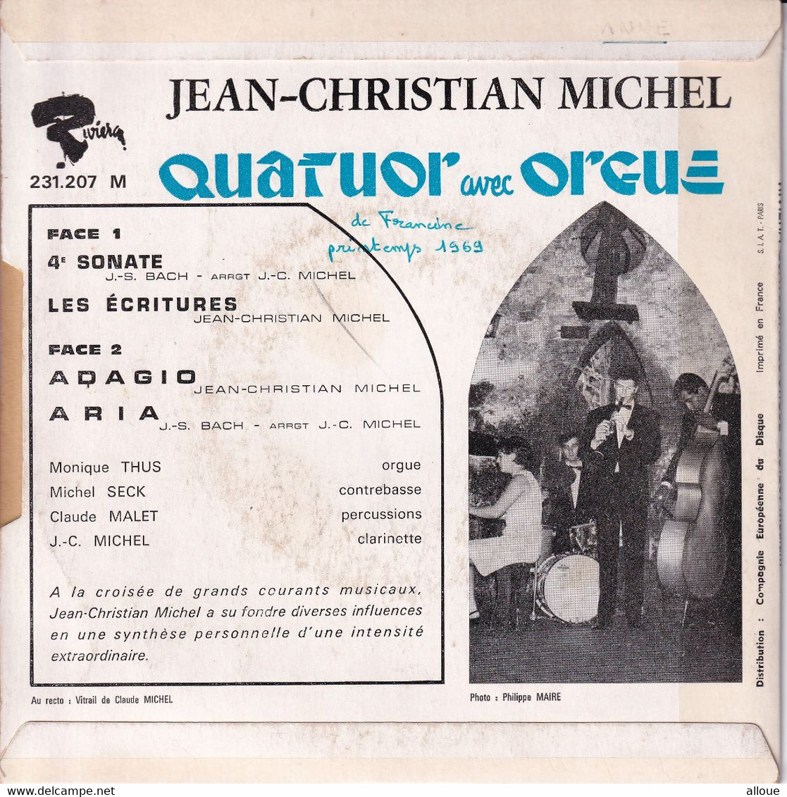 JEAN-CHRISTIAN MICHEL  - FR EP  - 4e SONATE + 3 - Klassiekers