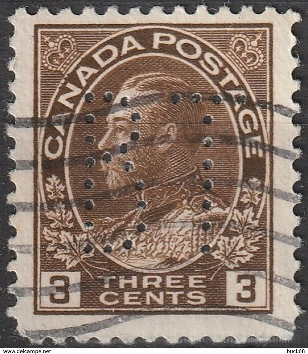 CANADA 110 113 (o) Perfin Perforé Gwelocht Lochungen Georges V 1918 - Variétés Et Curiosités