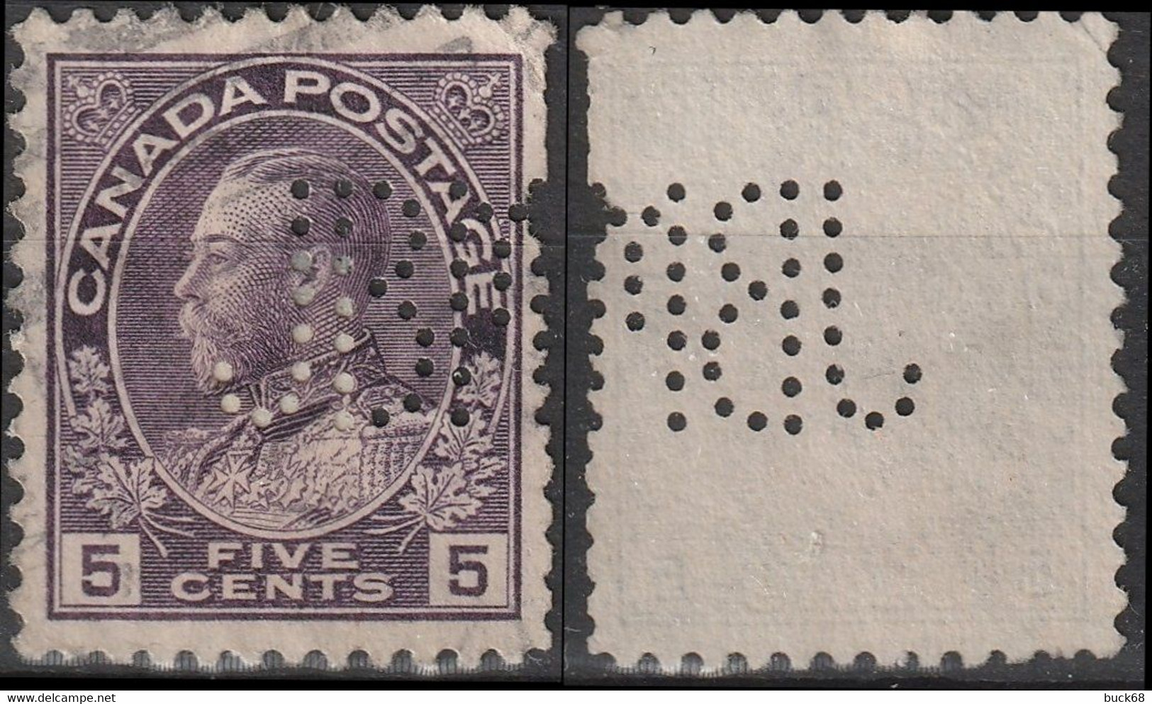 CANADA 110 113 (o) Perfin Perforé Gwelocht Lochungen Georges V 1918 - Varietà & Curiosità