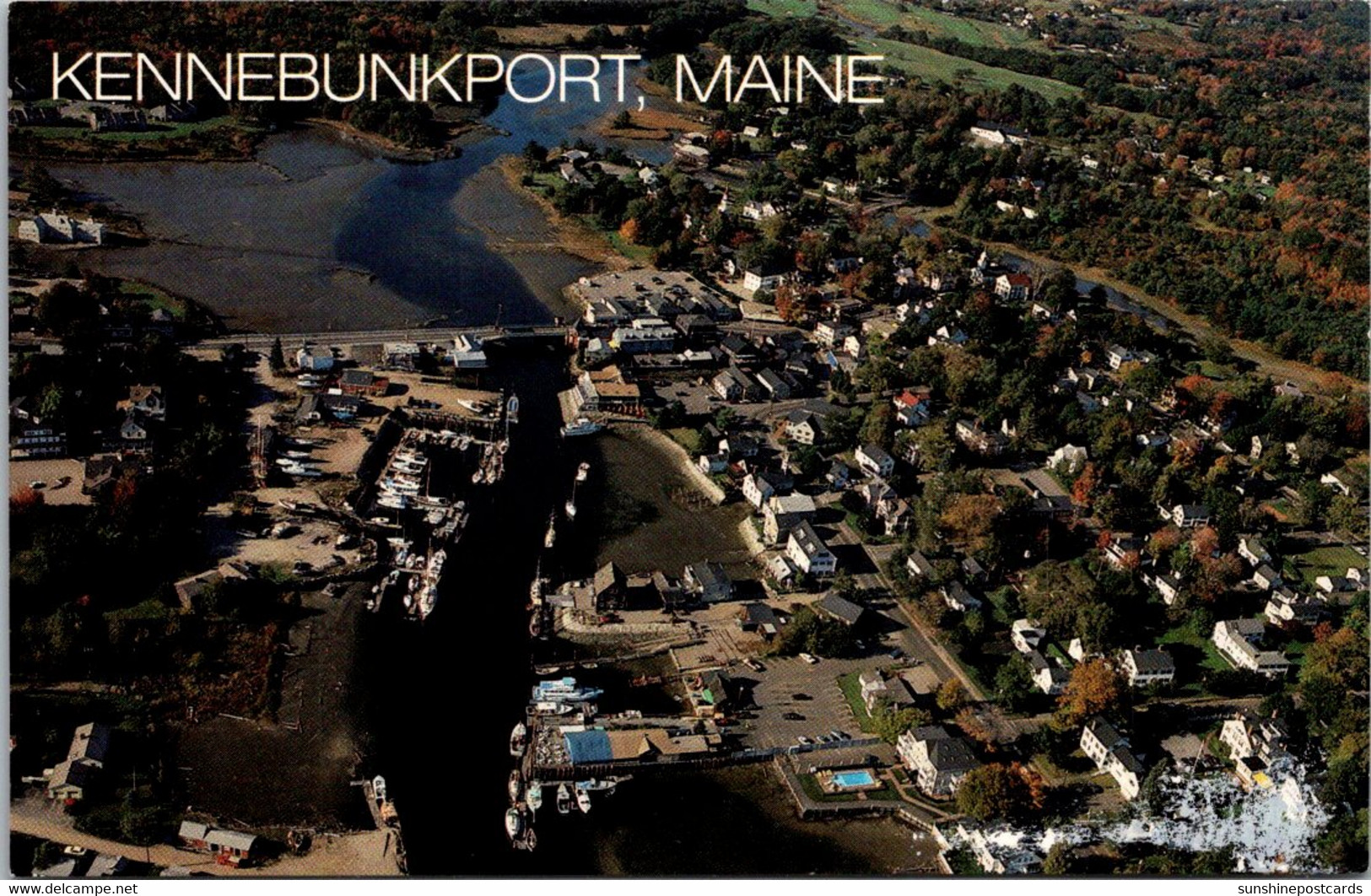 Maine Kennebunkport Aerial View With Kennebunk River At Low Tide - Kennebunkport