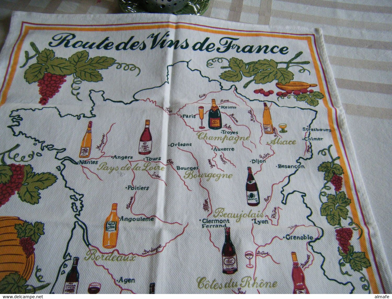 Torchon An 2000 Route Des Vins De France - Bouchara - Neuf - Otros & Sin Clasificación