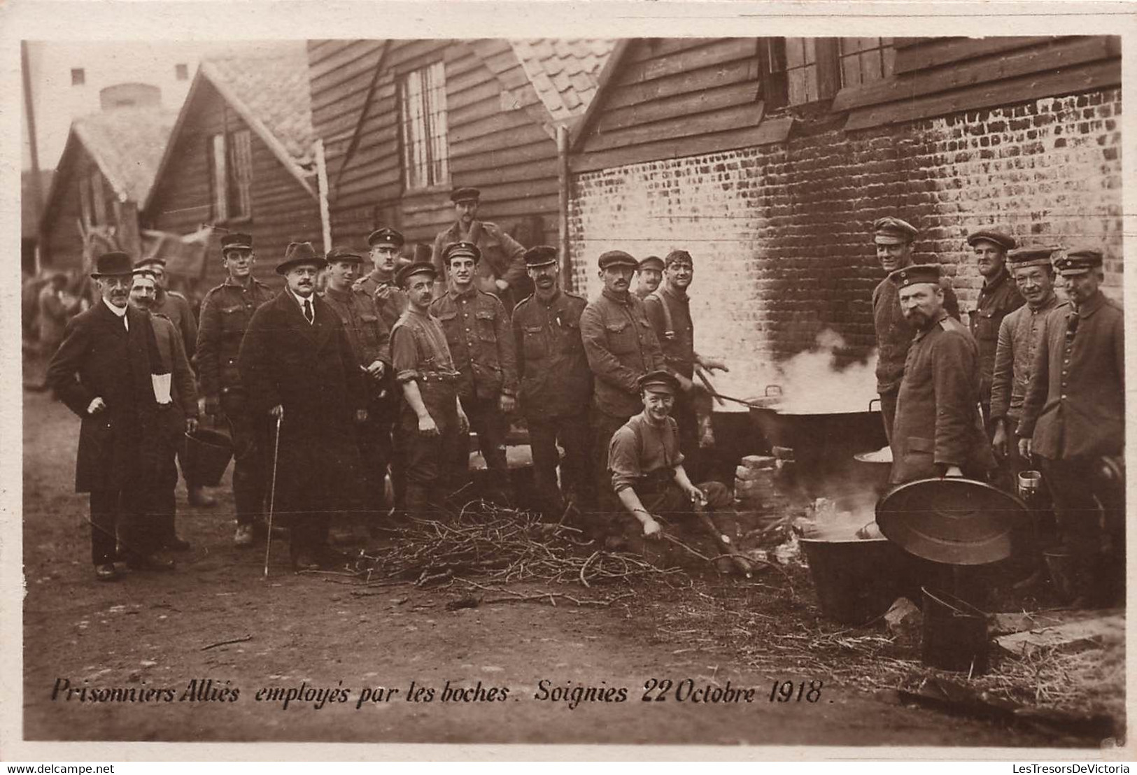 BELGIQUE - Prisonniers Alliés Employés Par Les Boches - Soignies - 1918 - Carte Postale Ancienne - - Soignies