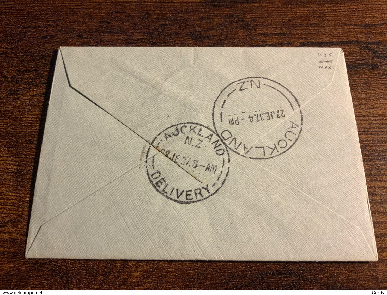 1937 New Zealand Air Mail Cover (C69) - Luchtpost
