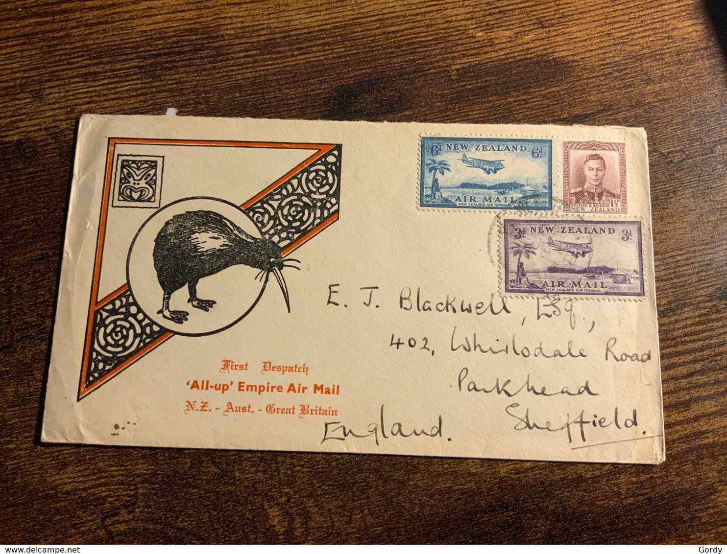 1938 New Zealand Air Mail Cover (C71) - Airmail