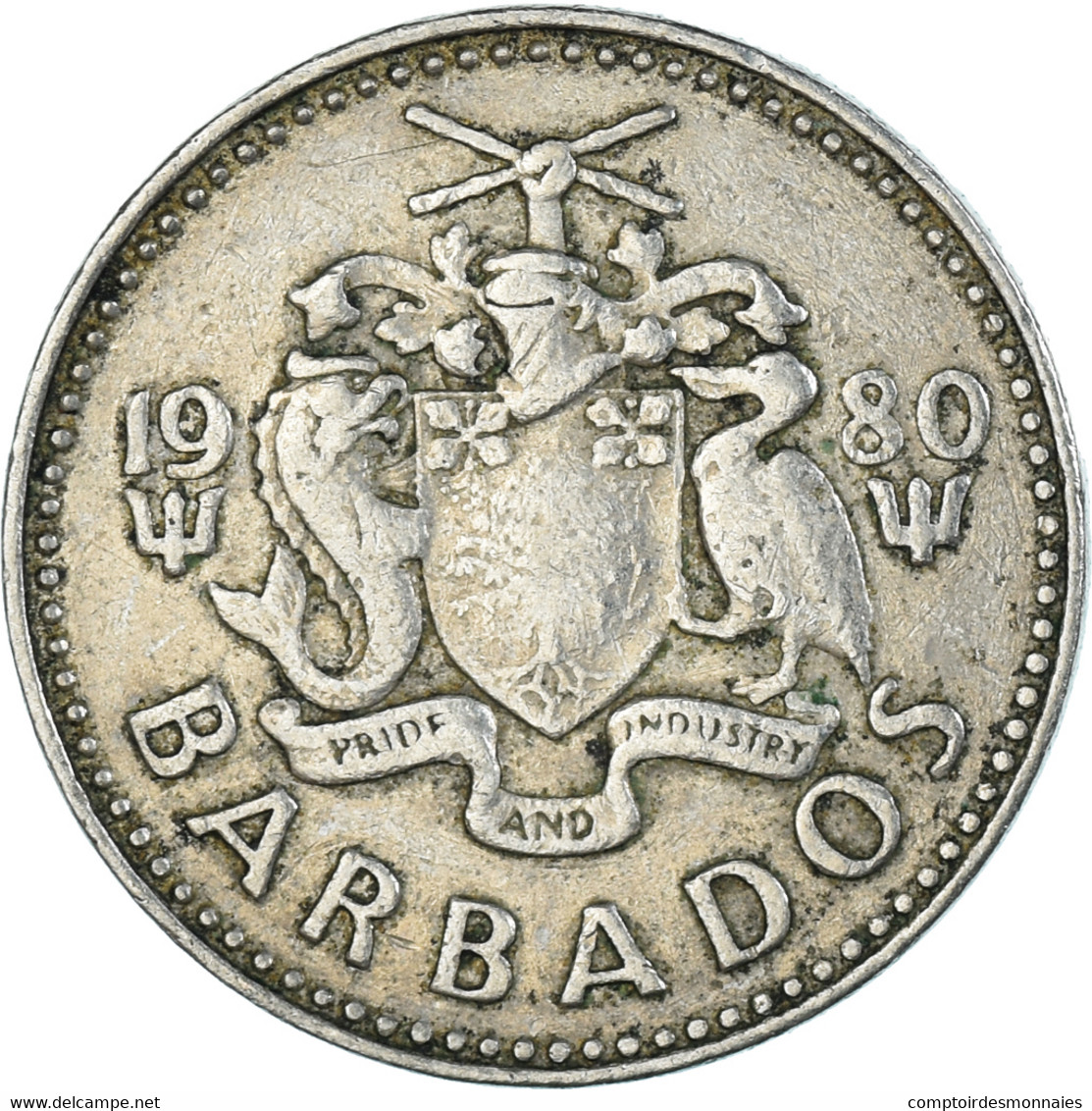 Monnaie, Barbade, 25 Cents, 1980 - Barbados